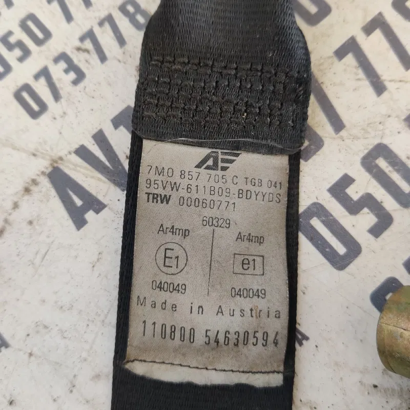 Ремінь безпеки VW Sharan 1A передній лівий OEM 7m0857705c