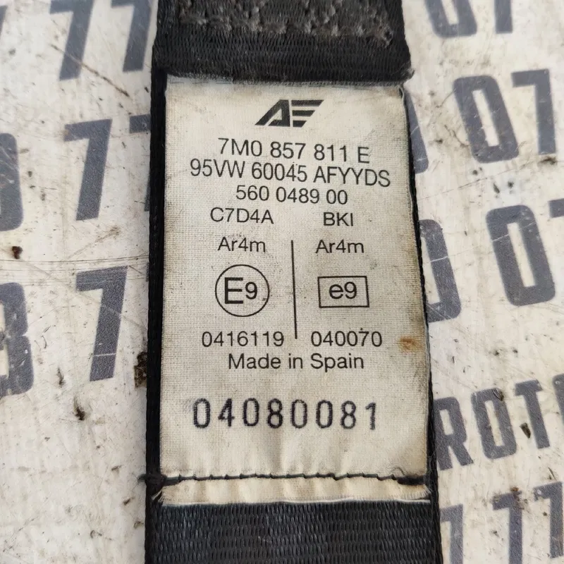 Ремінь безпеки Volkswagen Sharan 1A задній лівий 7m0857811e