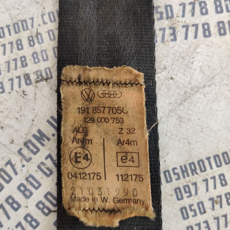 Ремінь безпеки VW Golf 3 передній лівий OEM 191857705c