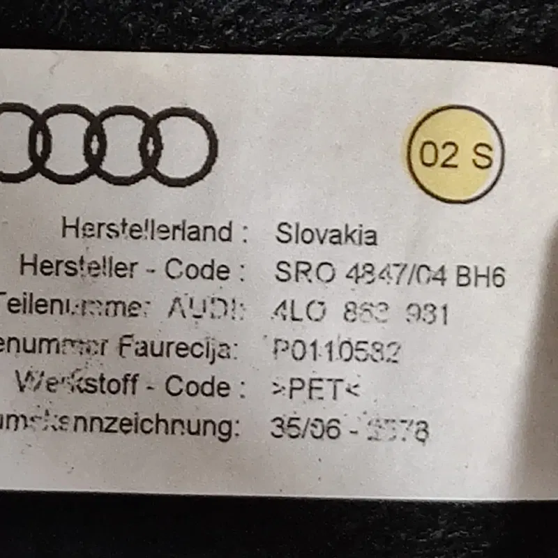 Карта дверна Audi Q7 4L 05-15 3.6 задня права OEM 8W0867017