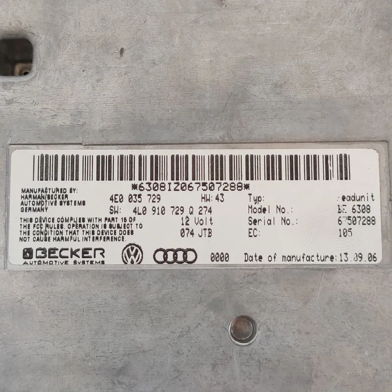 Блок мультимедіа Audi Q7 4L (05-15) 3.6 Бензин OEM 4E0035729