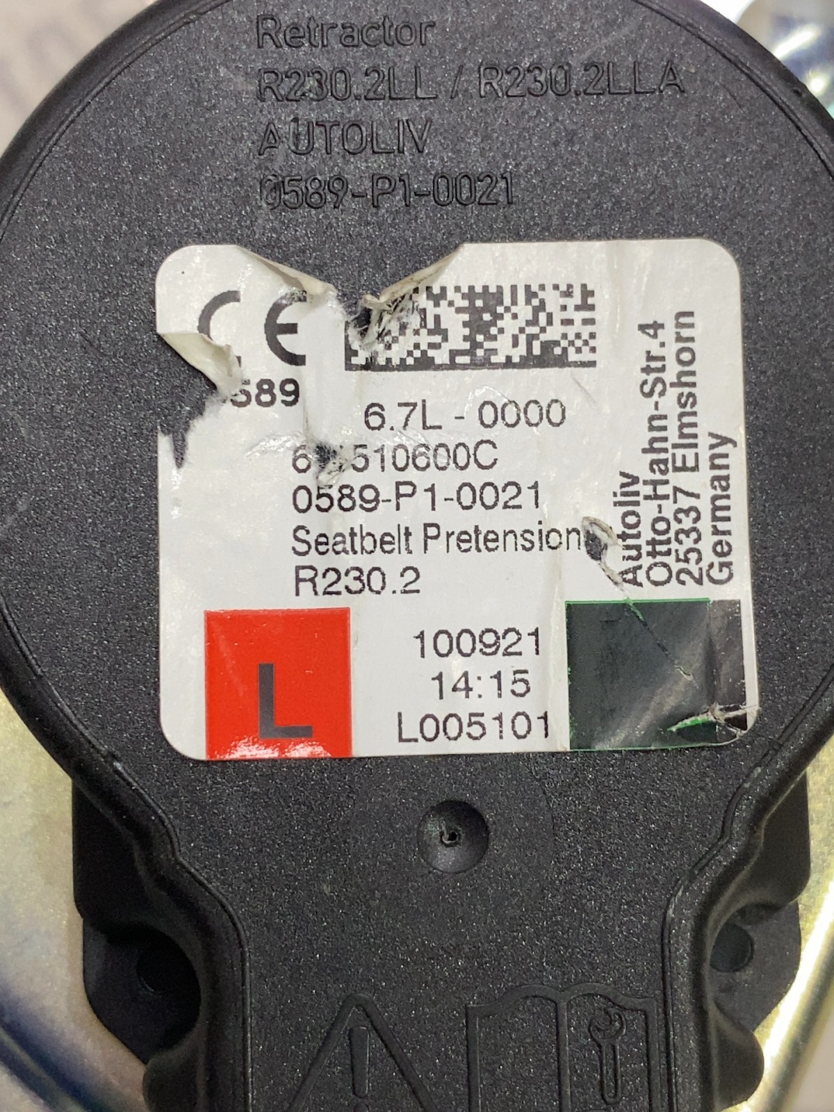 Ремінь безпеки Range Rover Evoque 1 OEM 0589p10021