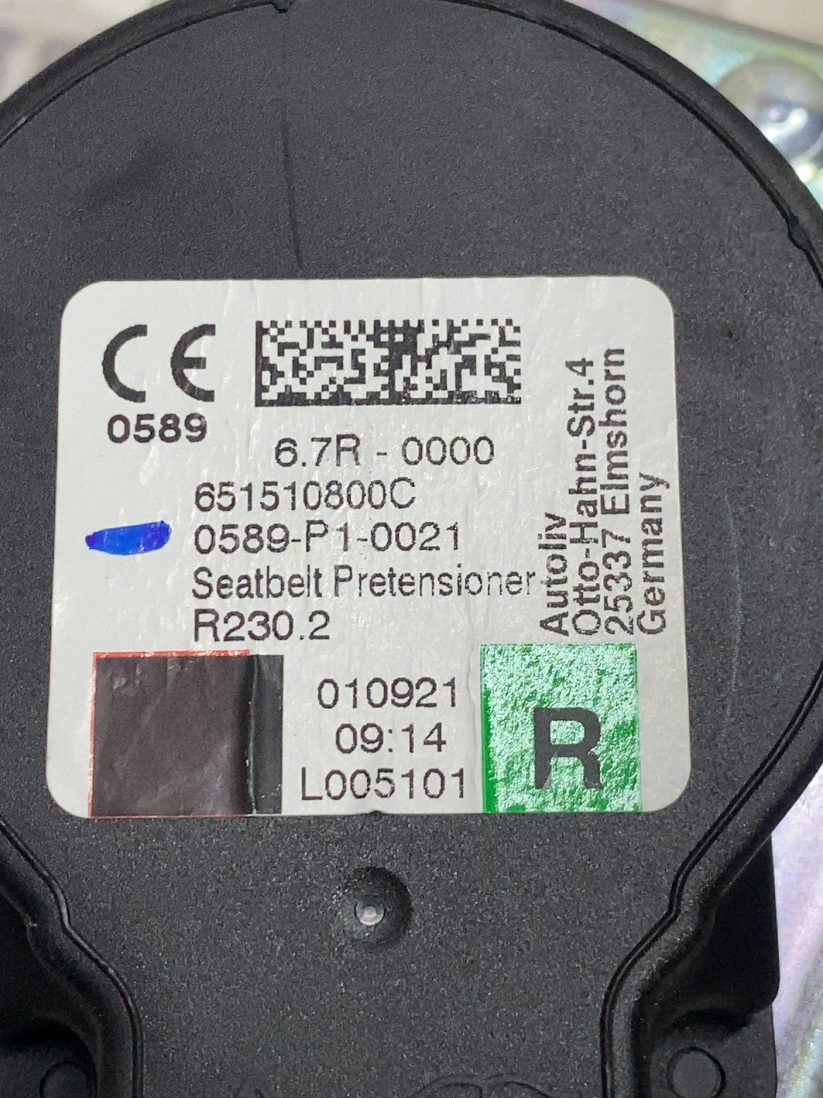 Ремінь безпеки Land Rover Evoque 1 (11-18) 0589p10021