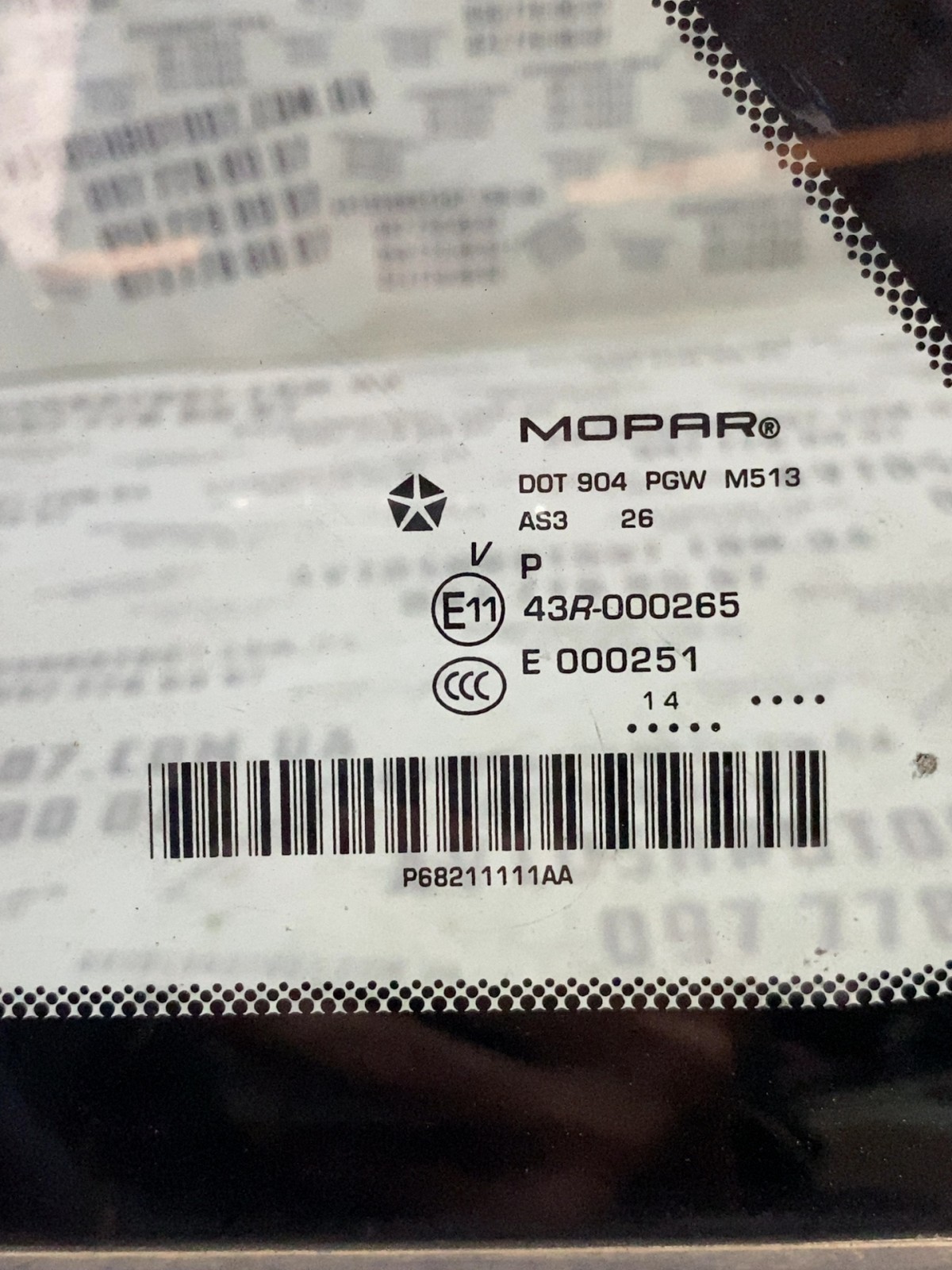 Кузовне скло Jeep Grand Cherokee WK2 OE 68211111AA