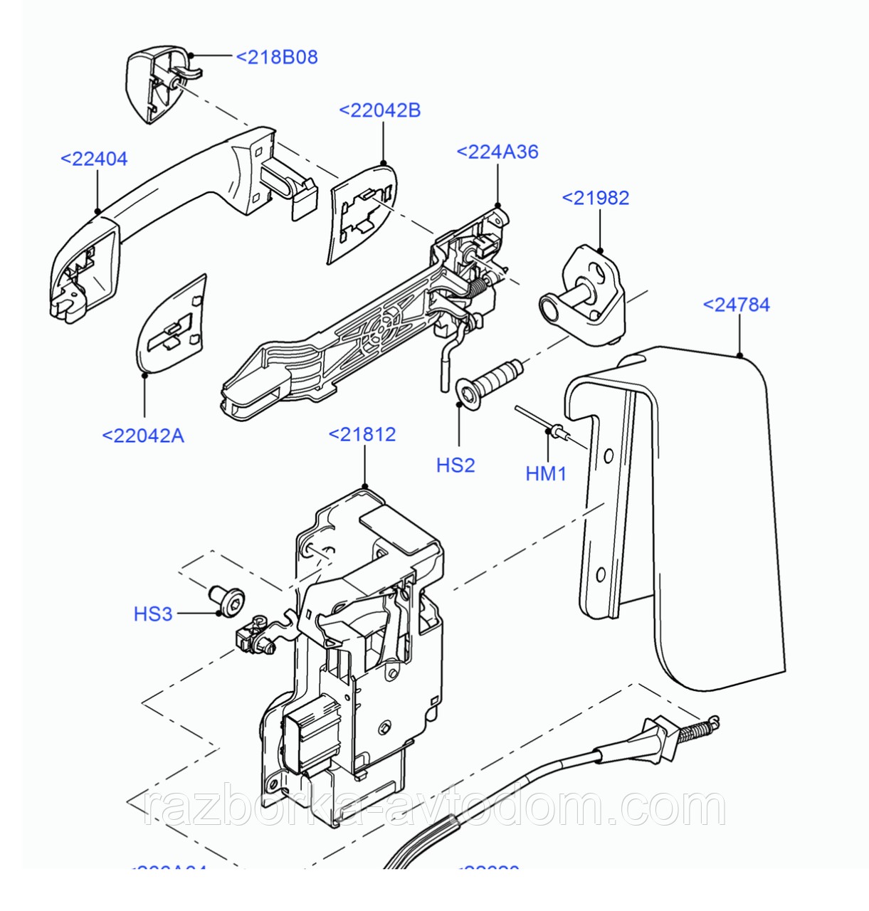 Кожух замка дверей передній правий FORD CONNECT (2002-2013)ОЕ: 2T14-V218B14-DB, 2T14V218B14DB, 1361294, 1337820