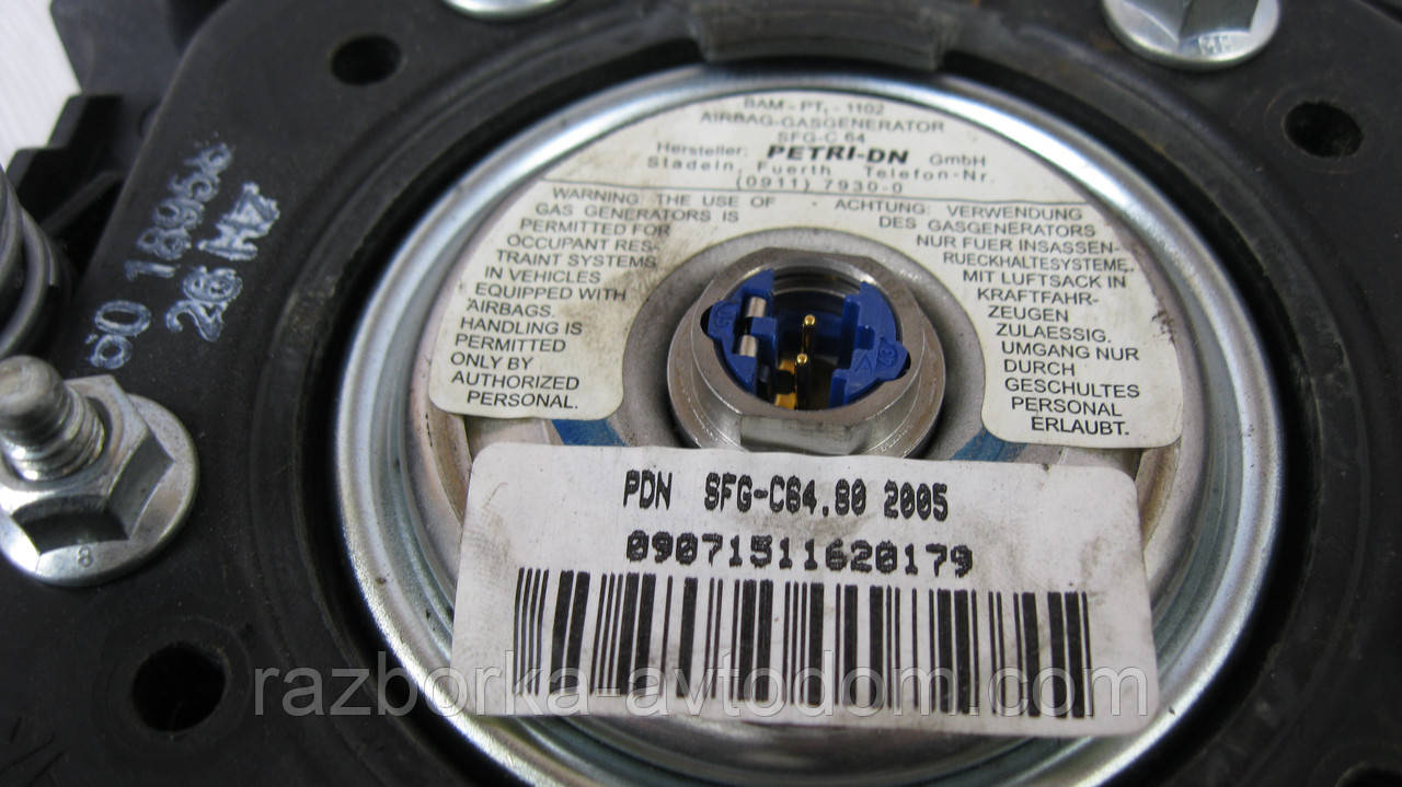 Подушка безпеки водійська AirBag VW Touran (03-10) OE:1T0880201