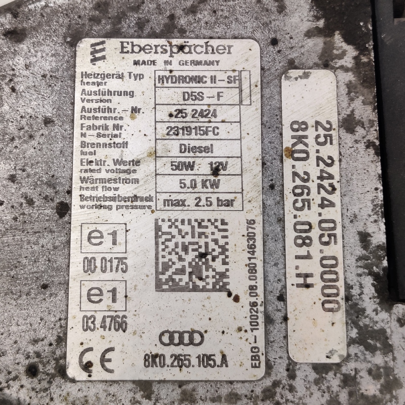 Webasto Audi A4 B8