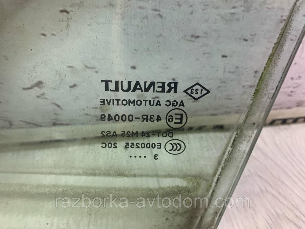 Стекло дверей передних правых (форточка) RENAULT SCENIC 3 OE:802620001R