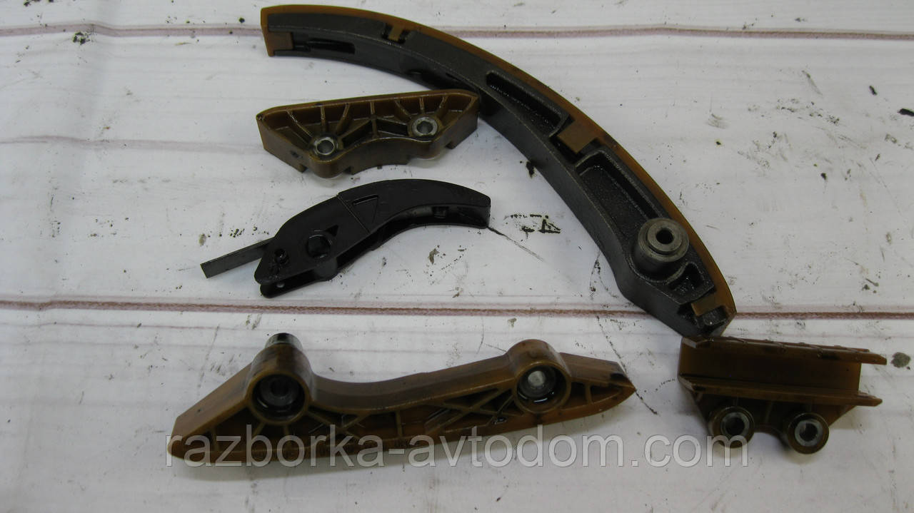 Щітка натяжника та напрямні ланцюга ГРМ Ford Transit (2000-2006) 2.0TDCI комплект OE:XS7Q6M256AD