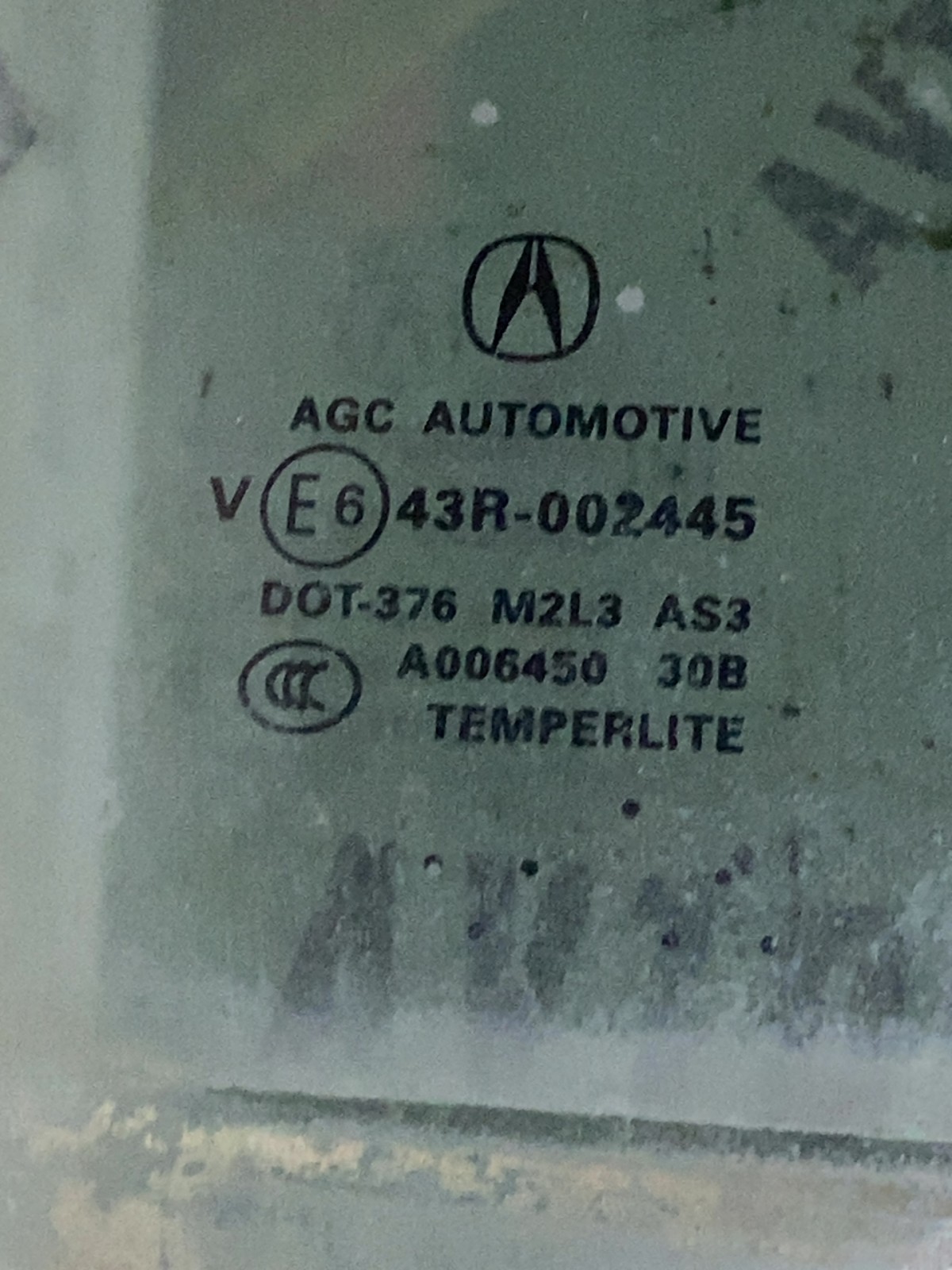 Скло дверей заднє праве Acura RDX 2 (12-18)