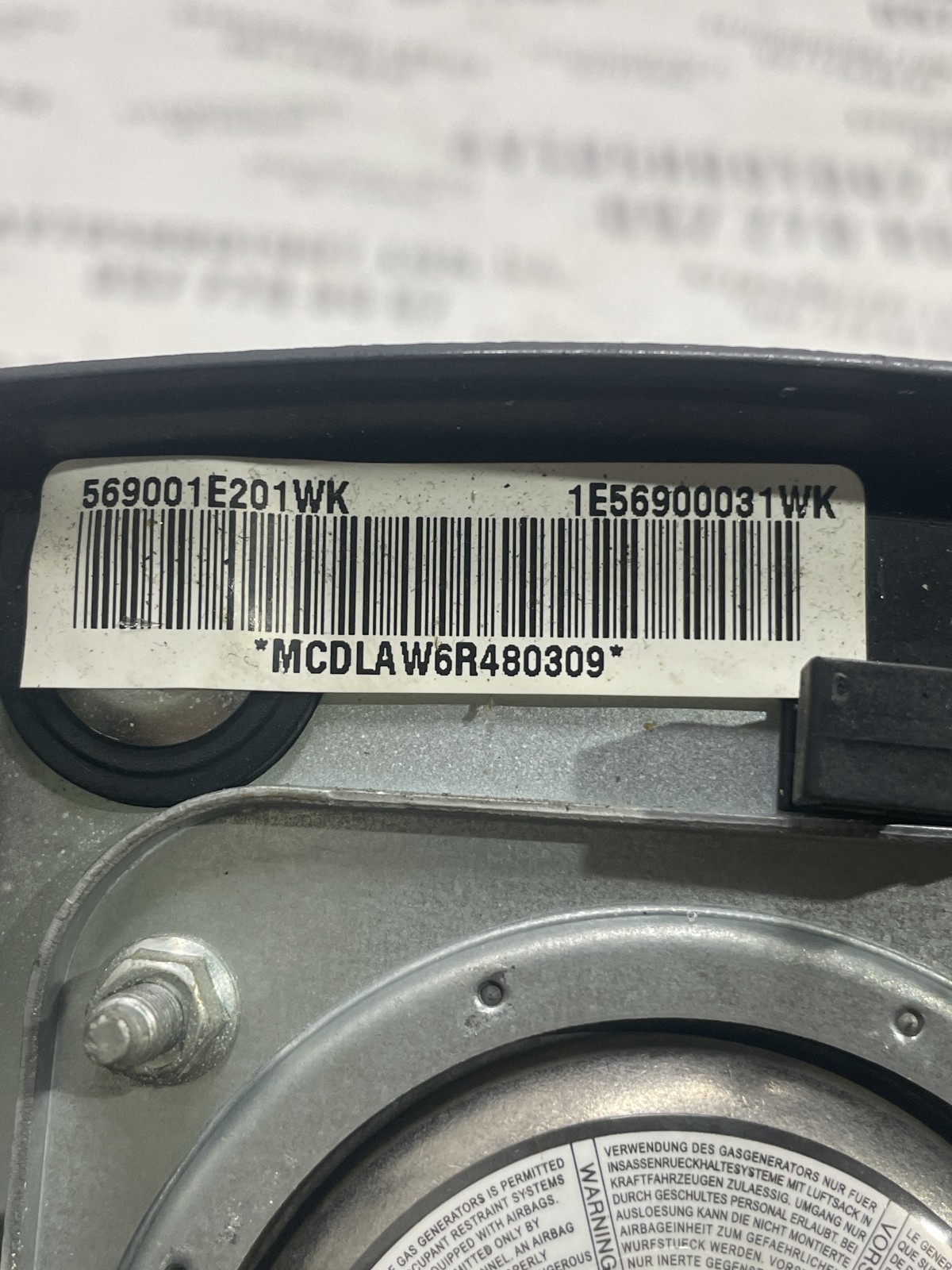 Подушка безпеки Hyundai Accent 3 (06-10) 1.5D 569001E201WK